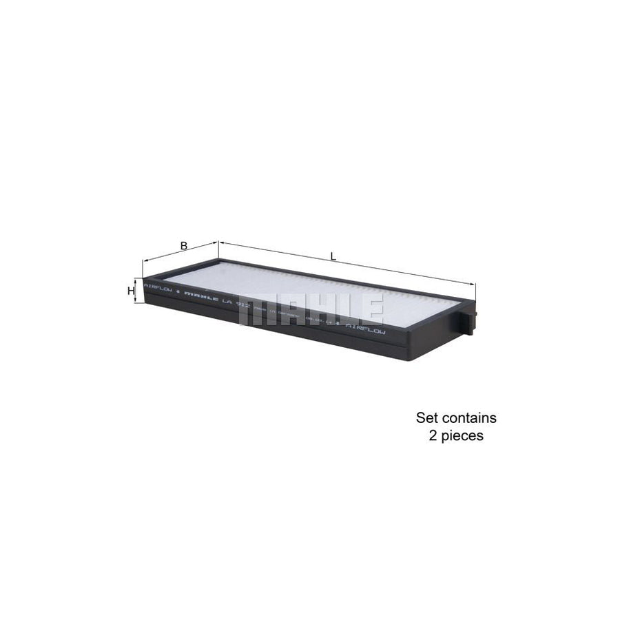 MAHLE ORIGINAL LA 912/S Pollen filter for HYUNDAI i20 I Hatchback (PB) Particulate Filter