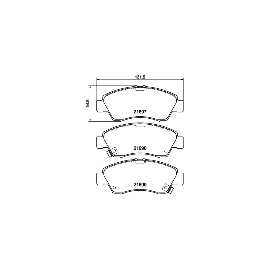 Hella 8DB 355 016 521 Brake Pad Set With Acoustic Wear Warning