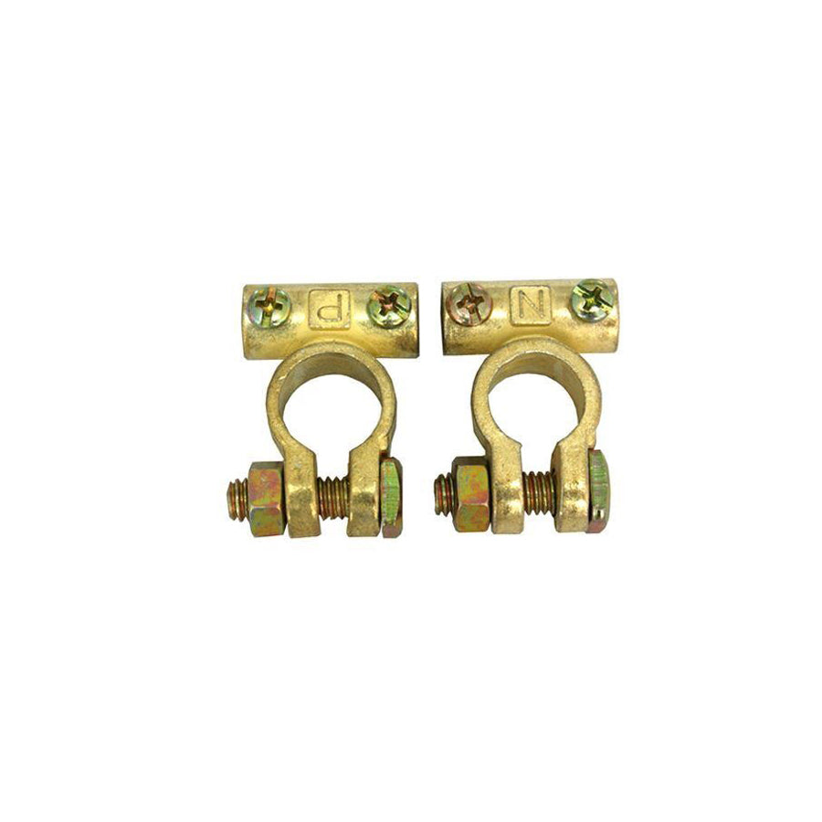 Q-Batteries Battery terminals / pole terminals for automotive posts straight plus/ minus (1 pair), 8mm