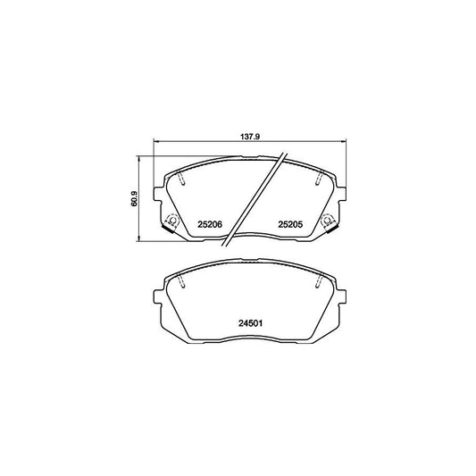 Hella 8DB 355 025 981 Brake Pad Set With Acoustic Wear Warning With Accessories