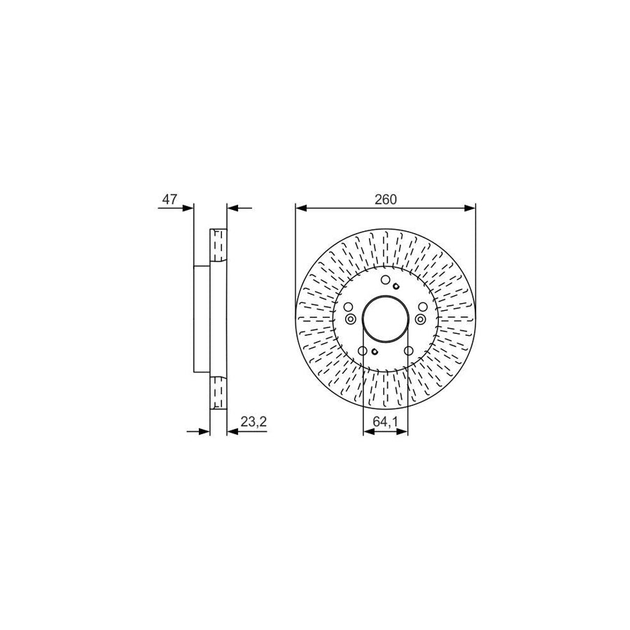 BOSCH 0 986 479 U92 Brake Disc Vented Oiled