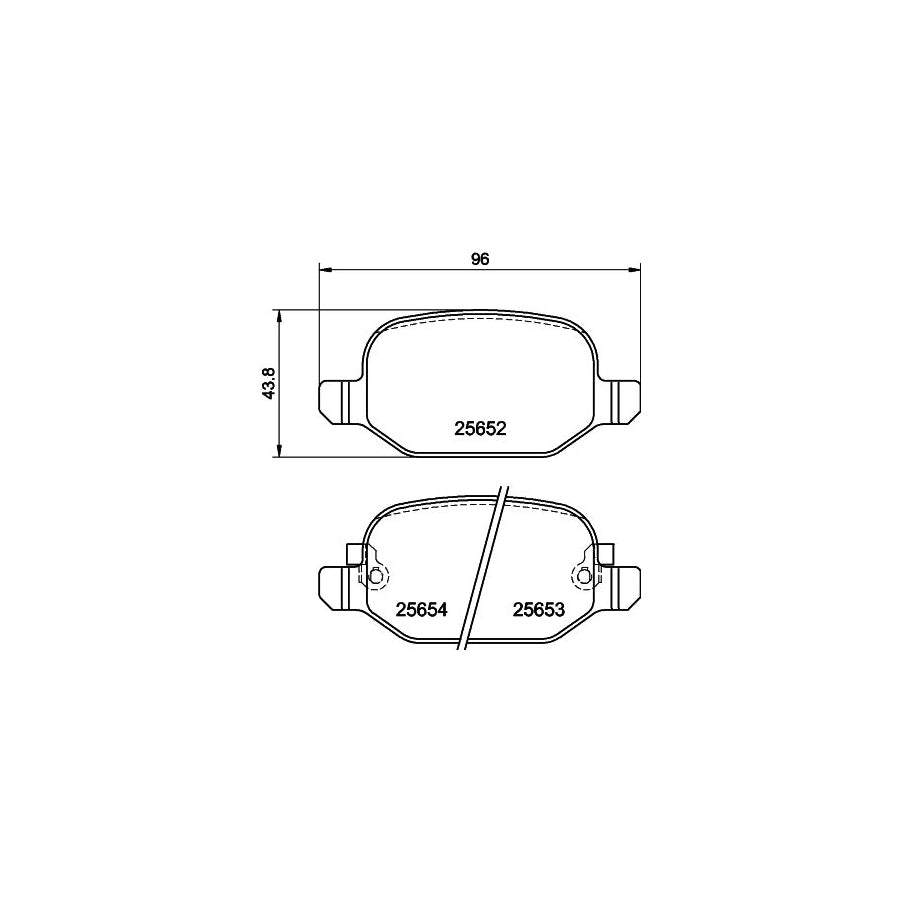 Hella 8DB 355 020 761 Brake Pad Set For Fiat 500L 351 352 With Acoustic Wear Warning