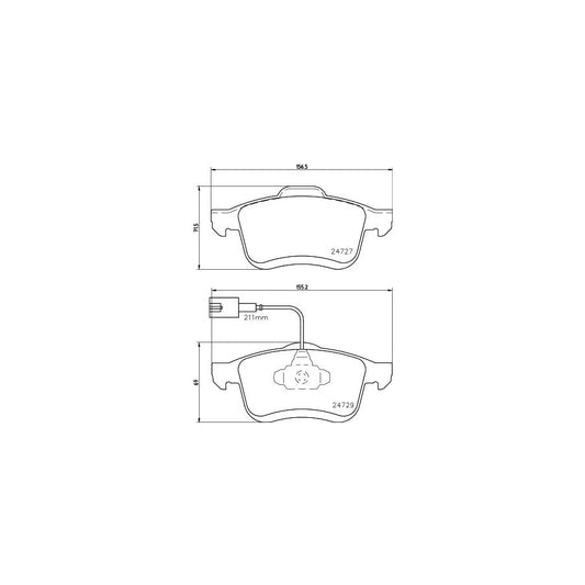 Hella 8DB 355 024 691 Brake Pad Set With Integrated Wear Warning Contact