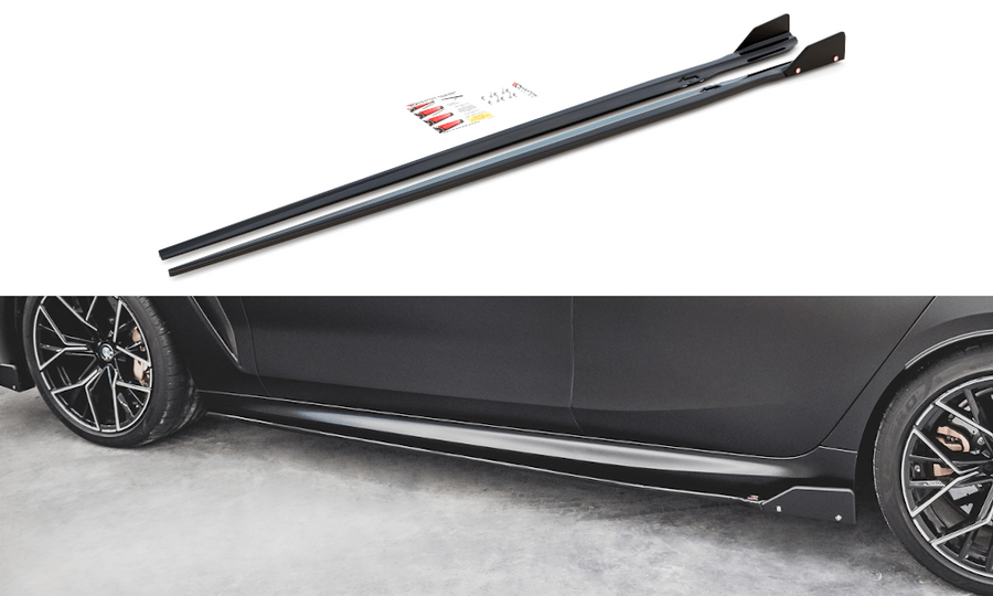 Maxton Design BM-M8-G16-GC-SD1T+SF Side Skirts Diffusers + Flaps V.1 BMW M8 Gran Coupe F93 / 8 Gran Coupe M-Pack G16 | Duco Car Parts UK Car Parts