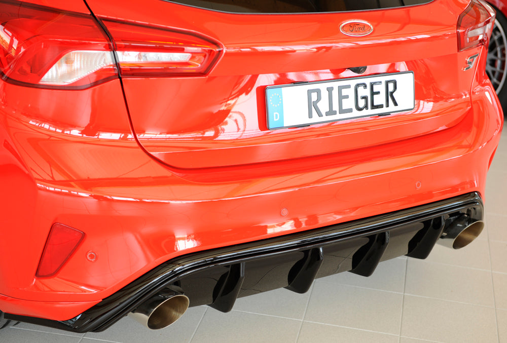 Rieger 00088216 Ford DEH Focus 4 Rear Diffuser for Sport Tailpipe Left & Right (Inc. Focus 4 ST) - Glossy Black