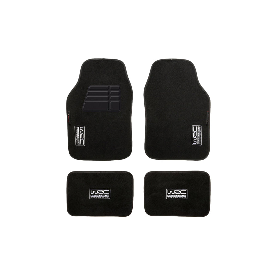 WRC Universal fit 007434 Floor mat set Textile, Front and Rear, Quantity: 4, Black