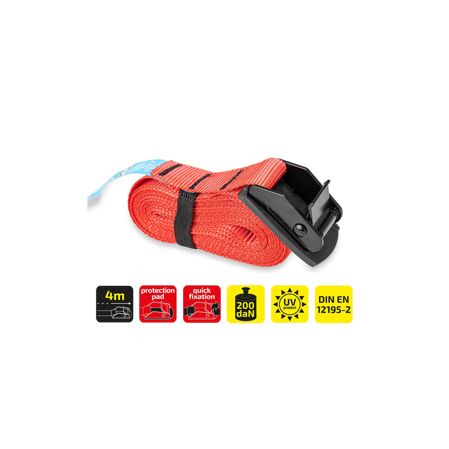 HEYNER 880400 Tie down strap Black, Red, 4 m, 25 mm, 200 kg