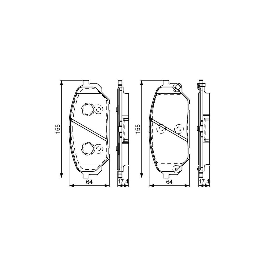 Bosch 0986495310 Brake Pad Set For Hyundai Ix55 En With Acoustic Wear Warning With Anti Squeak Plate With Mounting Manual BP1599
