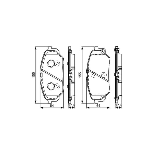 Bosch 0986495310 Brake Pad Set For Hyundai Ix55 En With Acoustic Wear Warning With Anti Squeak Plate With Mounting Manual BP1599