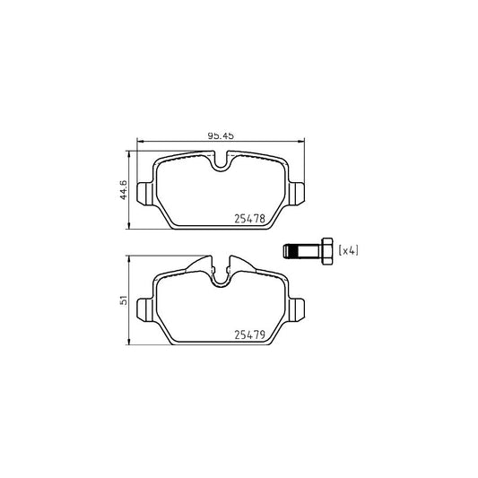 Hella 8DB 355 020 111 Brake Pad Set Prepared For Wear Indicator With Accessories