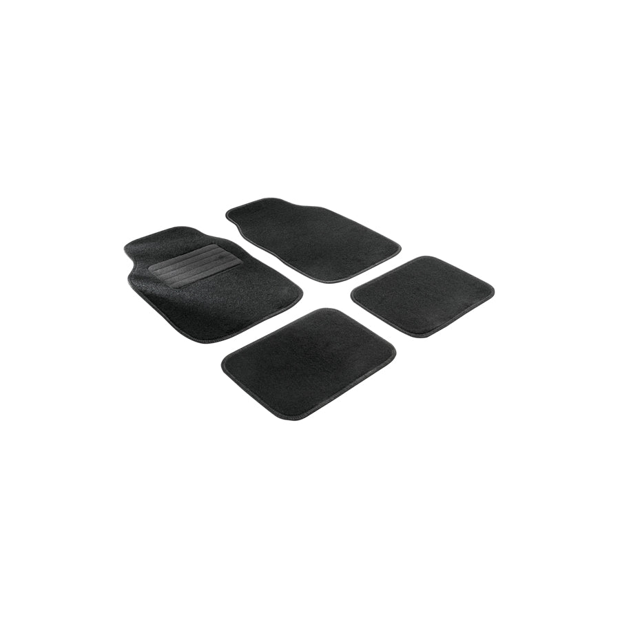 WALSER Universal fit 14705 Floor mat set Textile, Front and Rear, Quantity: 4, Black