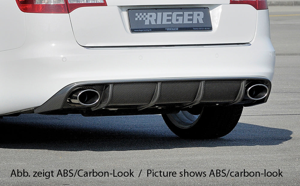 Rieger 00088045 Audi 4F A6 Rear Diffuser for Sport Tailpipe Left & Right - Glossy Black