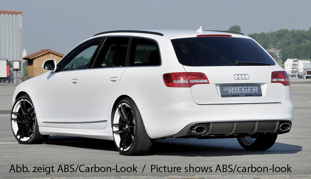 Rieger 00088045 Audi 4F A6 Rear Diffuser for Sport Tailpipe Left & Right - Glossy Black