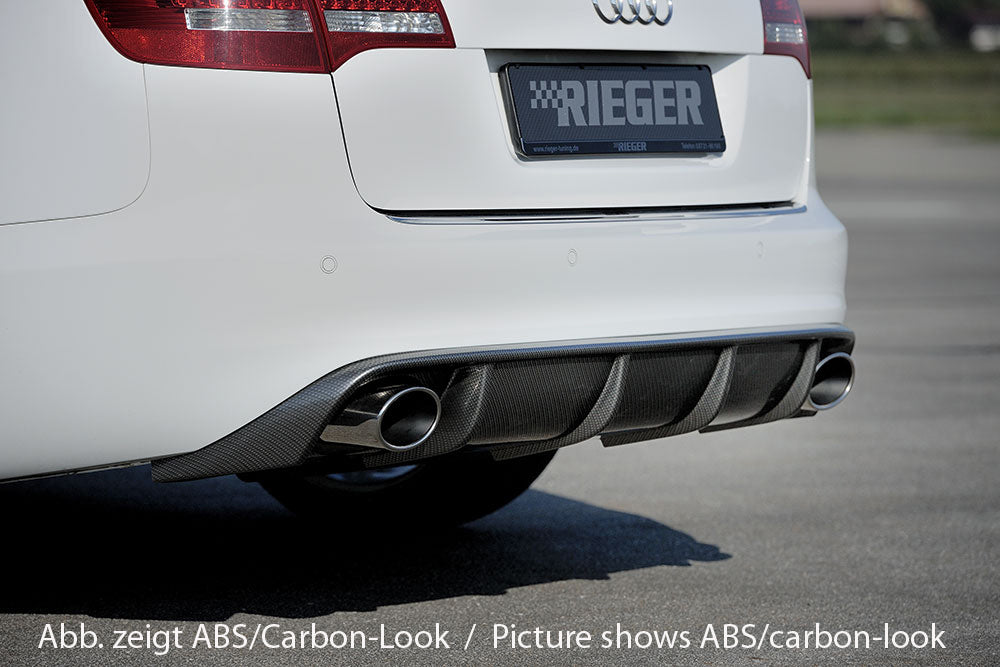 Rieger 00088045 Audi 4F A6 Rear Diffuser for Sport Tailpipe Left & Right - Glossy Black