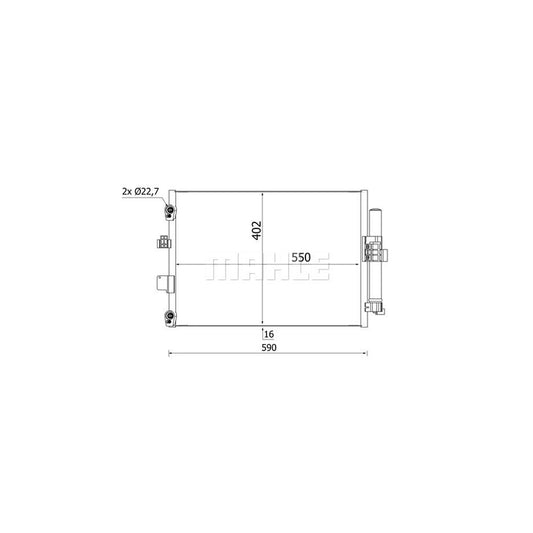 MAHLE ORIGINAL AC 960 000S Air conditioning condenser with dryer
