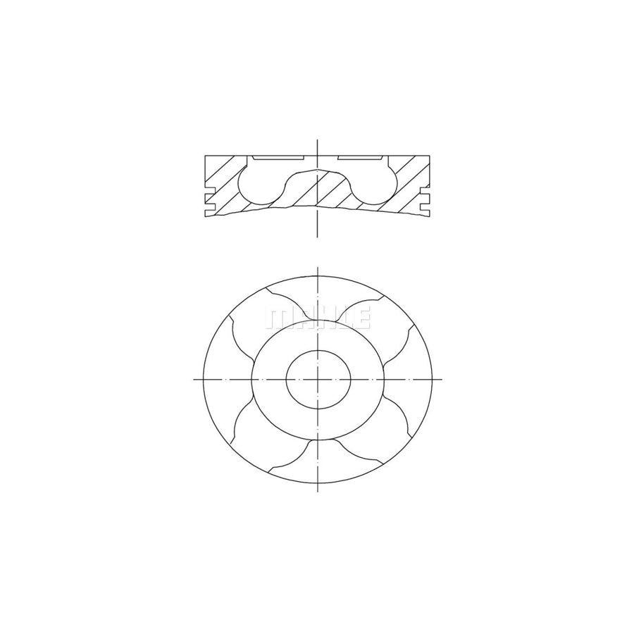 MAHLE ORIGINAL 010 04 01 Piston 70,2 mm, with piston ring carrier, without cooling duct