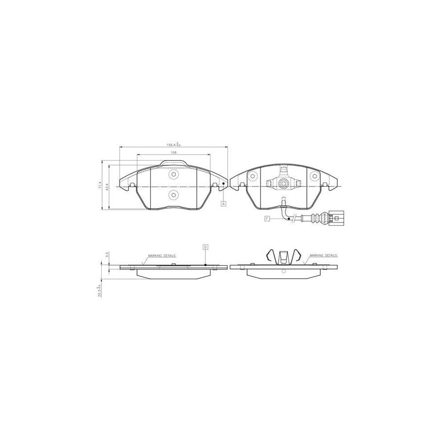 Bosch 0986Tb2457 Brake Pad Set Incl Wear Warning Contact With Accessories