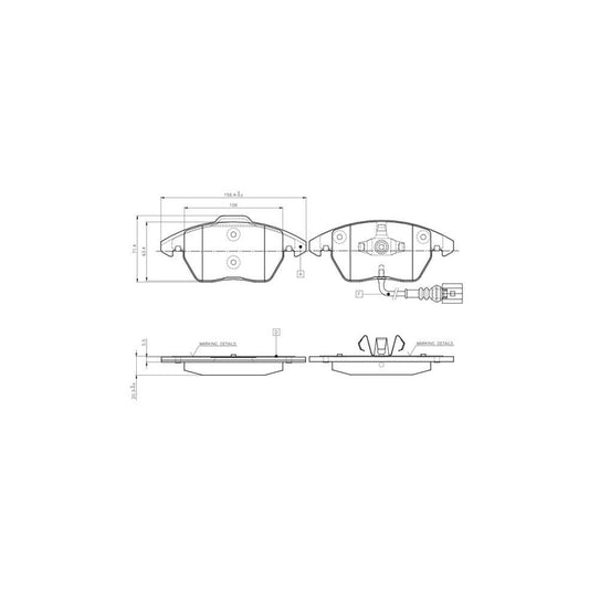 Bosch 0986Tb2457 Brake Pad Set Incl Wear Warning Contact With Accessories