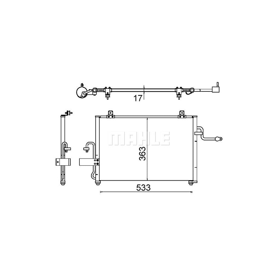 MAHLE ORIGINAL AC 645 000S Air conditioning condenser without dryer