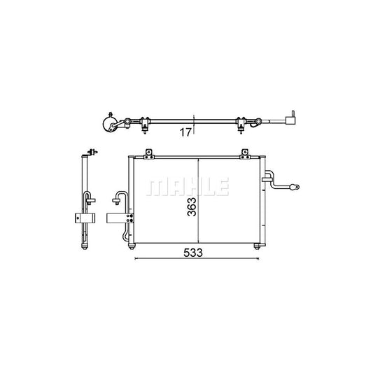 MAHLE ORIGINAL AC 645 000S Air conditioning condenser without dryer