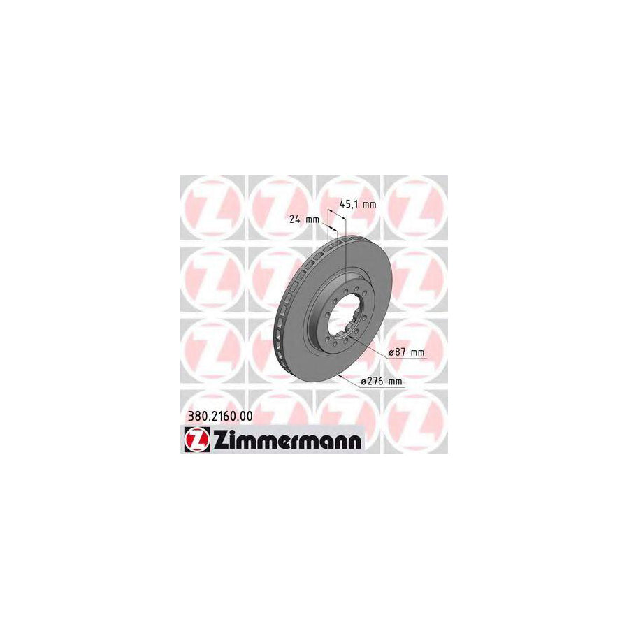 ZIMmERMANN 380 2160 00 Brake Disc Internally Vented