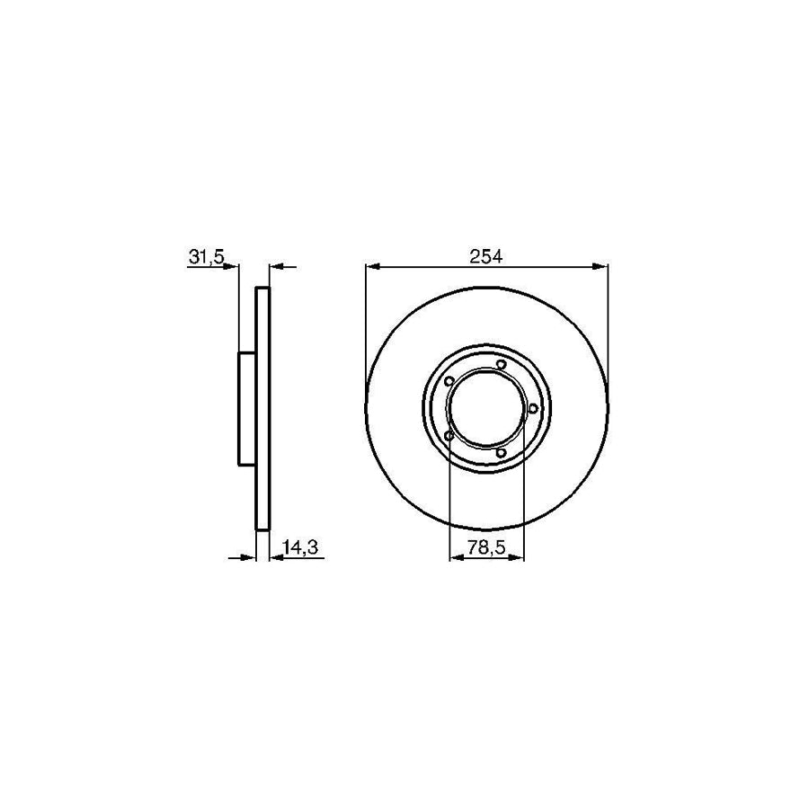 BOSCH 0 986 478 345 Brake Disc for FORD TRANSIT Solid Oiled