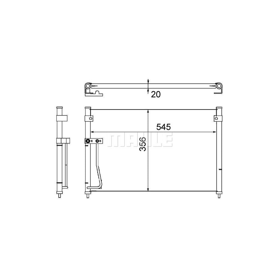MAHLE ORIGINAL AC 257 000S Air conditioning condenser for MAZDA 626 without dryer, for vehicles with automatic climate control