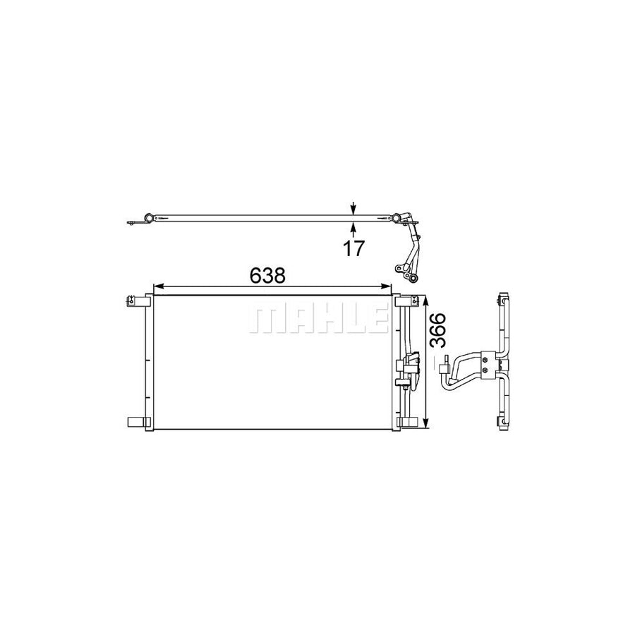 MAHLE ORIGINAL AC 246 000S Air conditioning condenser for JAGUAR XK with seal ring, without dryer