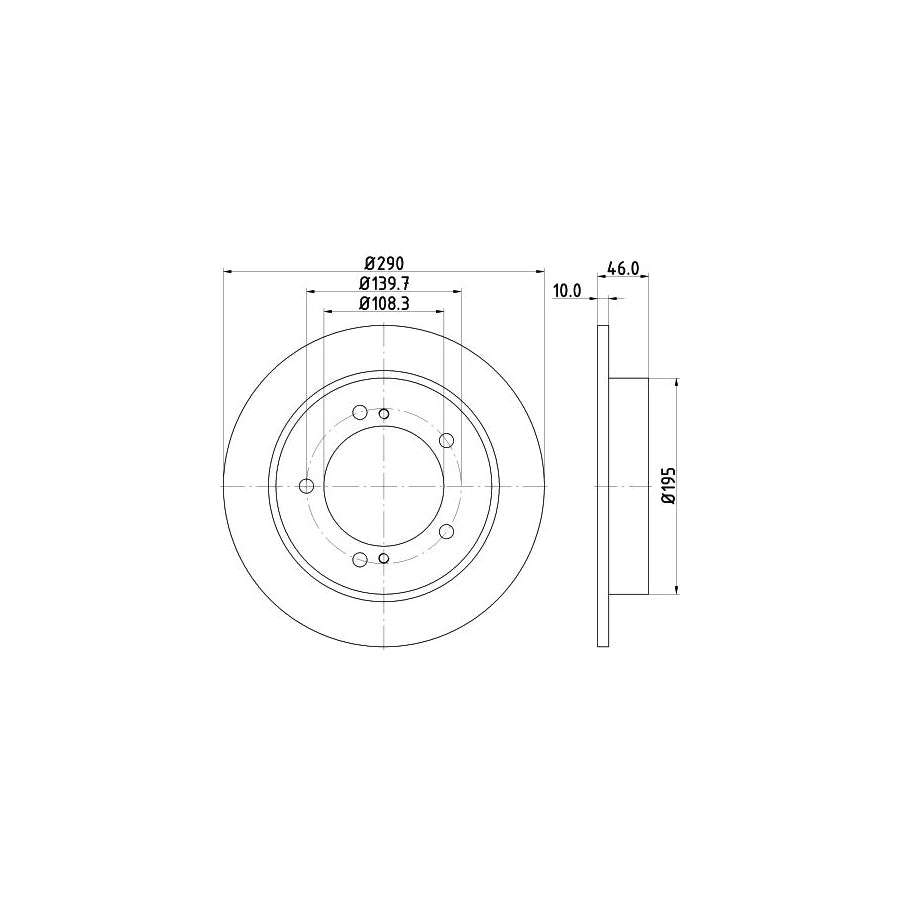 HELLA 8DD 355 117 941 Brake Disc for SUZUKI JIMNY Solid without wheel hub without wheel studs