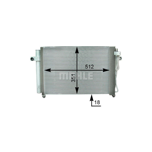MAHLE ORIGINAL AC 393 000P Air conditioning condenser for HYUNDAI Getz (TB) with dryer, for hot climate zones