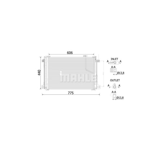 MAHLE ORIGINAL AC 786 000S Air conditioning condenser with dryer