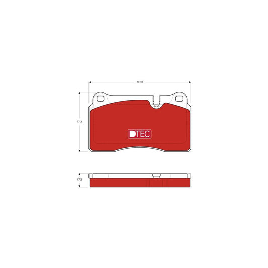 TRW Dtec Cotec Gdb1743Dte Brake Pad Set For Land Rover Range Rover Prepared For Wear Indicator