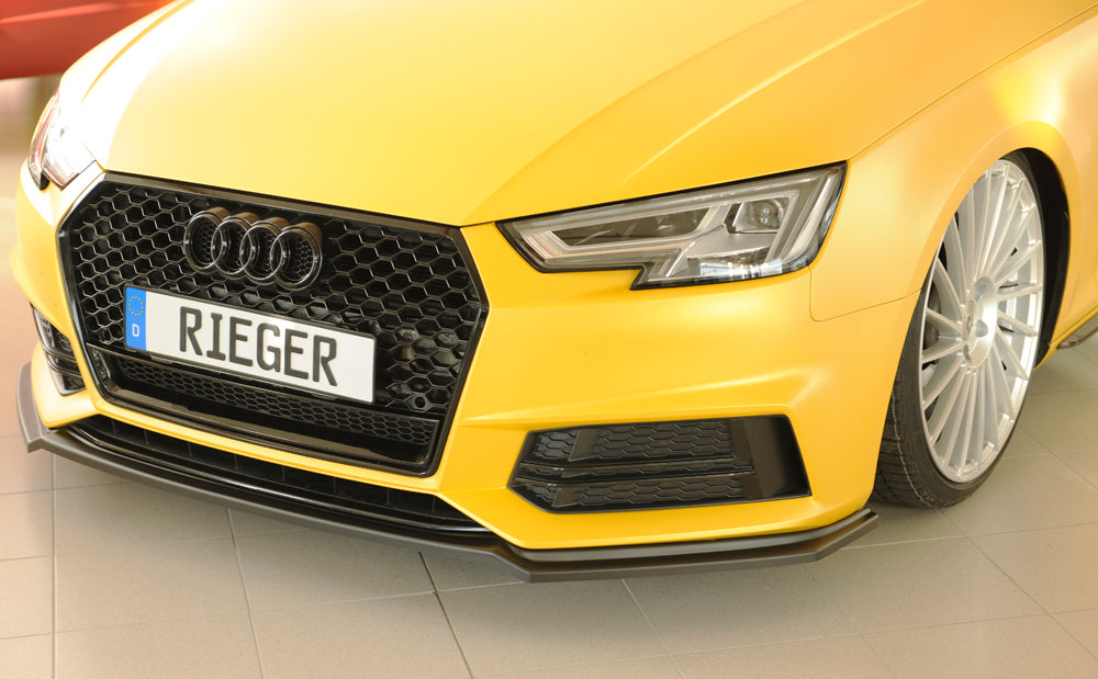 Rieger 00055550 Audi B9 F4 Front Splitter (A4 & S4) -  Matte Black