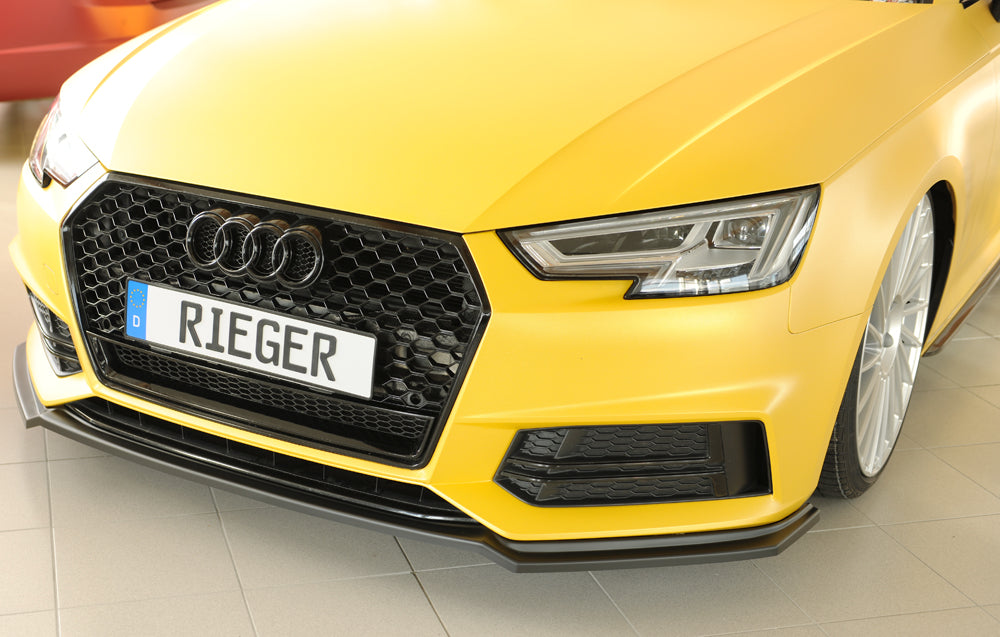 Rieger 00055550 Audi B9 F4 Front Splitter (A4 & S4) -  Matte Black
