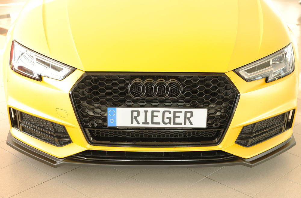 Rieger 00055550 Audi B9 F4 Front Splitter (A4 & S4) -  Matte Black