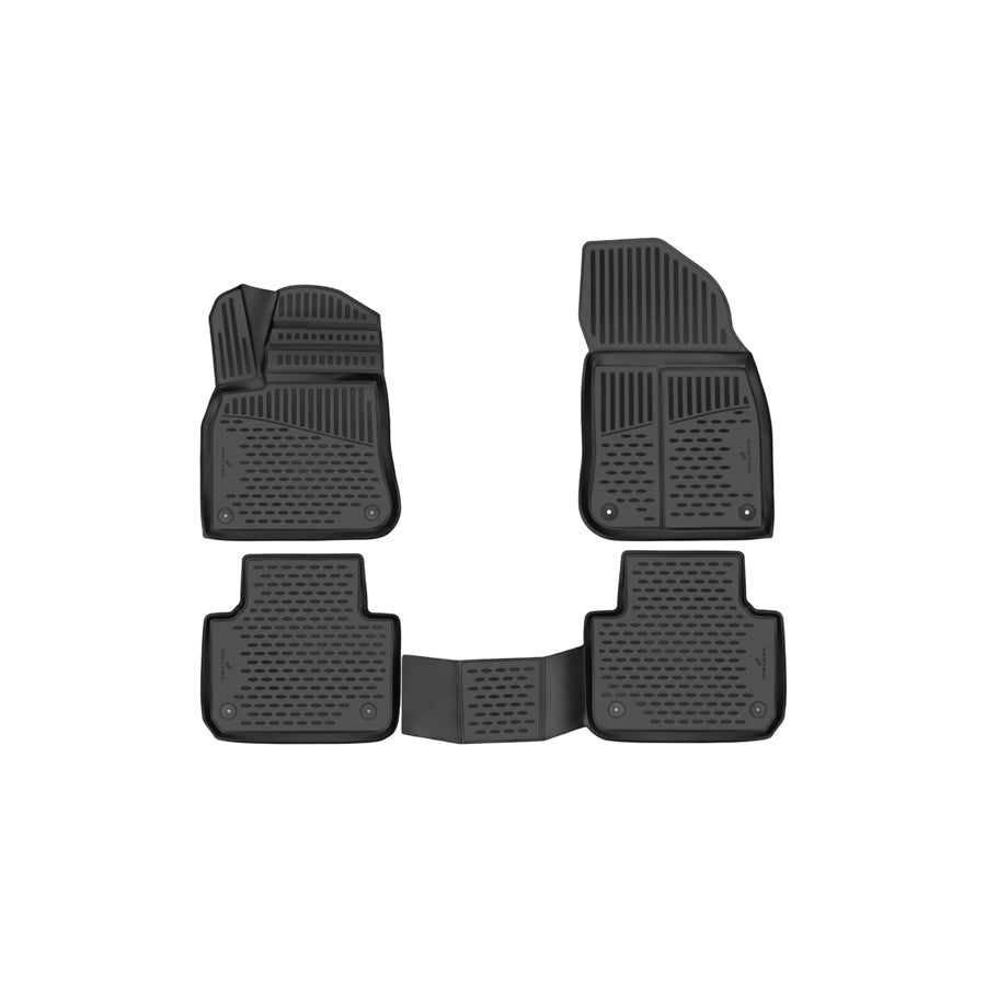 WALSER Tailored, XTR 75235 Floor mat set Elastomer, Front and Rear, Black
