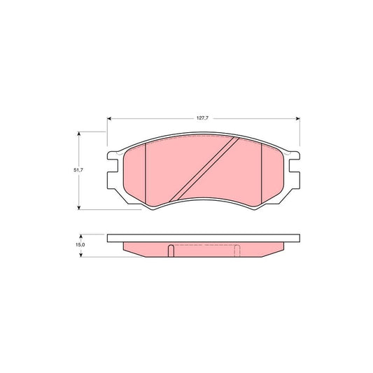 TRW Gdb1141 Brake Pad Set Not Prepared For Wear Indicator