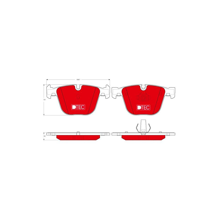TRW Dtec Cotec Gdb1502Dte Brake Pad Set Prepared For Wear Indicator