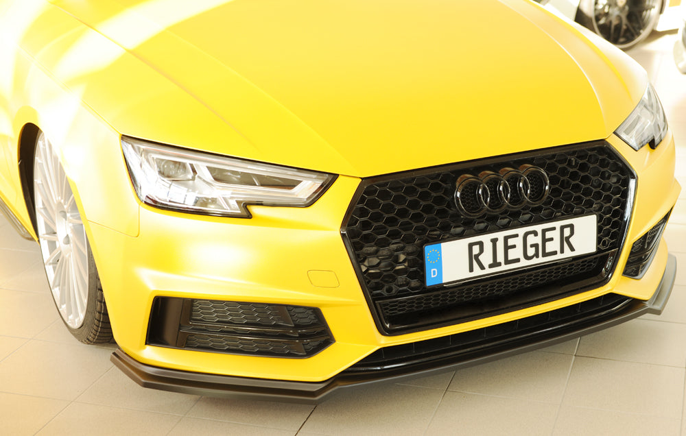 Rieger 00055550 Audi B9 F4 Front Splitter (A4 & S4) -  Matte Black