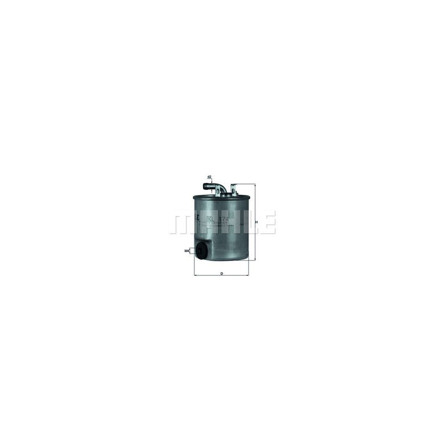 MAHLE ORIGINAL KL 174 Fuel filter In-Line Filter