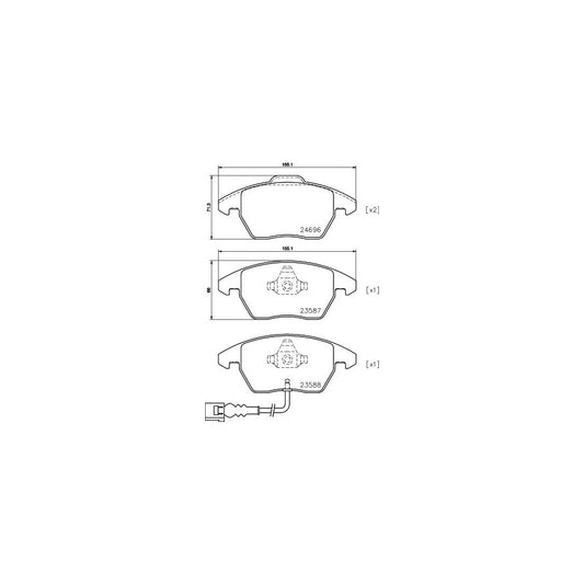 Hella 8DB 355 023 161 Brake Pad Set With Integrated Wear Warning Contact