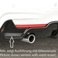 Rieger 00088054 BMW 4 Series F32 F33 F36 Rear Diffuser for Original Tailpipe Left - Glossy Black