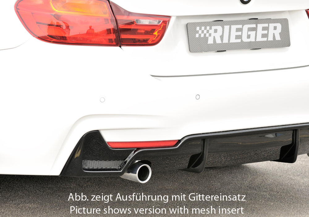 Rieger 00088054 BMW 4 Series F32 F33 F36 Rear Diffuser for Original Tailpipe Left - Glossy Black