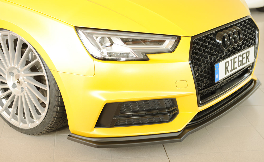 Rieger 00055550 Audi B9 F4 Front Splitter (A4 & S4) -  Matte Black