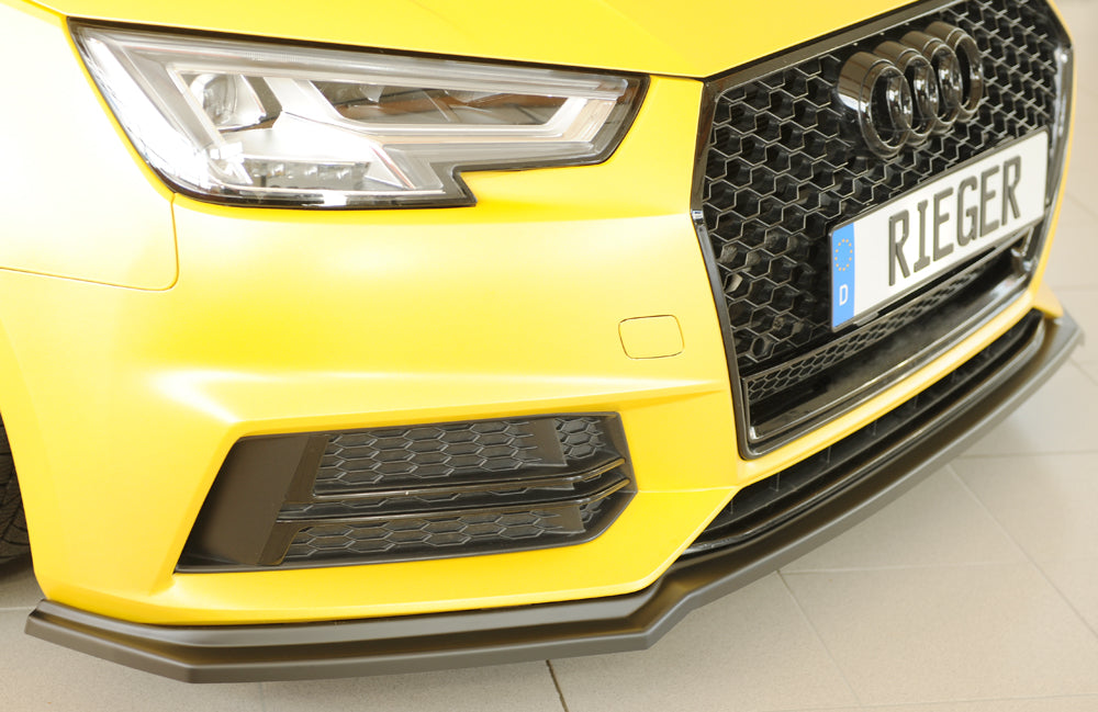 Rieger 00055550 Audi B9 F4 Front Splitter (A4 & S4) -  Matte Black
