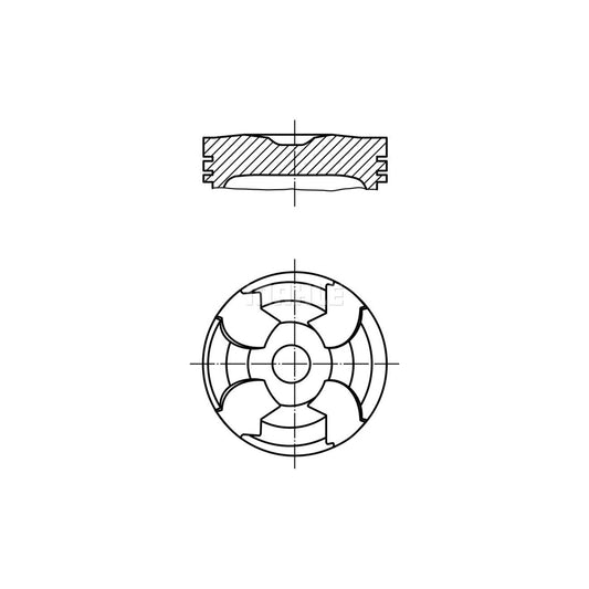 MAHLE ORIGINAL 001 02 01 Piston 87,5 mm, with cooling duct, with piston ring carrier
