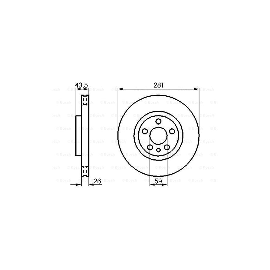 BOSCH 0 986 478 812 Brake Disc Internally Vented Vented Oiled