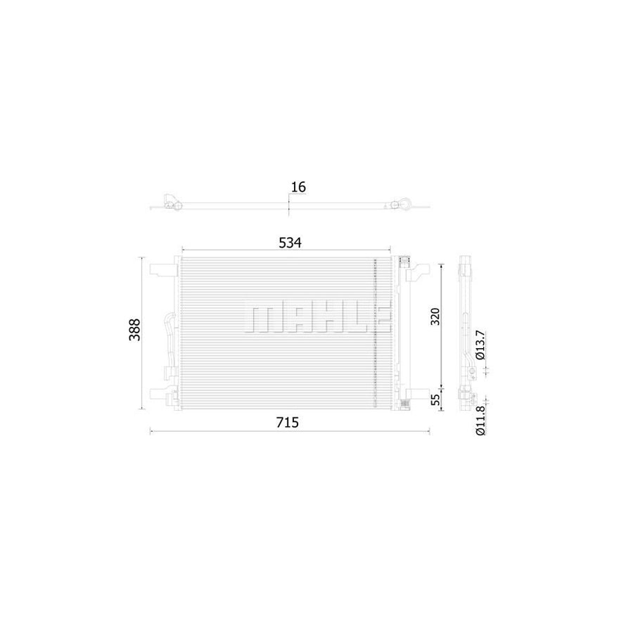 MAHLE ORIGINAL AC 915 000S Air conditioning condenser with dryer
