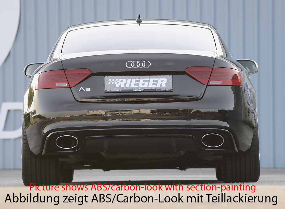Rieger 00088050 Audi B8 B81 Rear Diffuser (A5 & S5) - Glossy Black