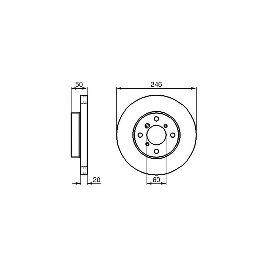 BOSCH 0 986 478 841 Brake Disc Internally Vented Vented Oiled